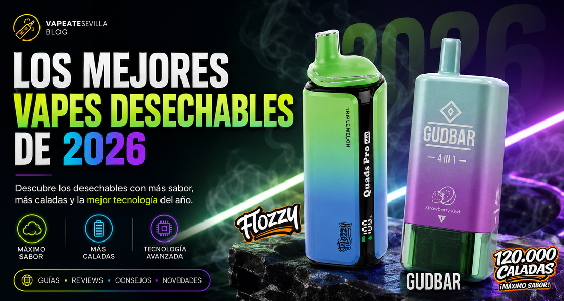 Vaper 4 sabores: los mejores vape desechables de 2026 con sistema 4 en 1, Gudbar y Flozzy, comparativa de sabor, autonomía, caladas y novedades del mercado.