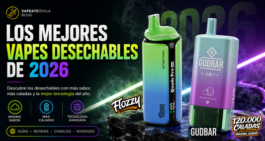 Vaper 4 sabores: los mejores vape desechables de 2026 con sistema 4 en 1, Gudbar y Flozzy, comparativa de sabor, autonomía, caladas y novedades del mercado.