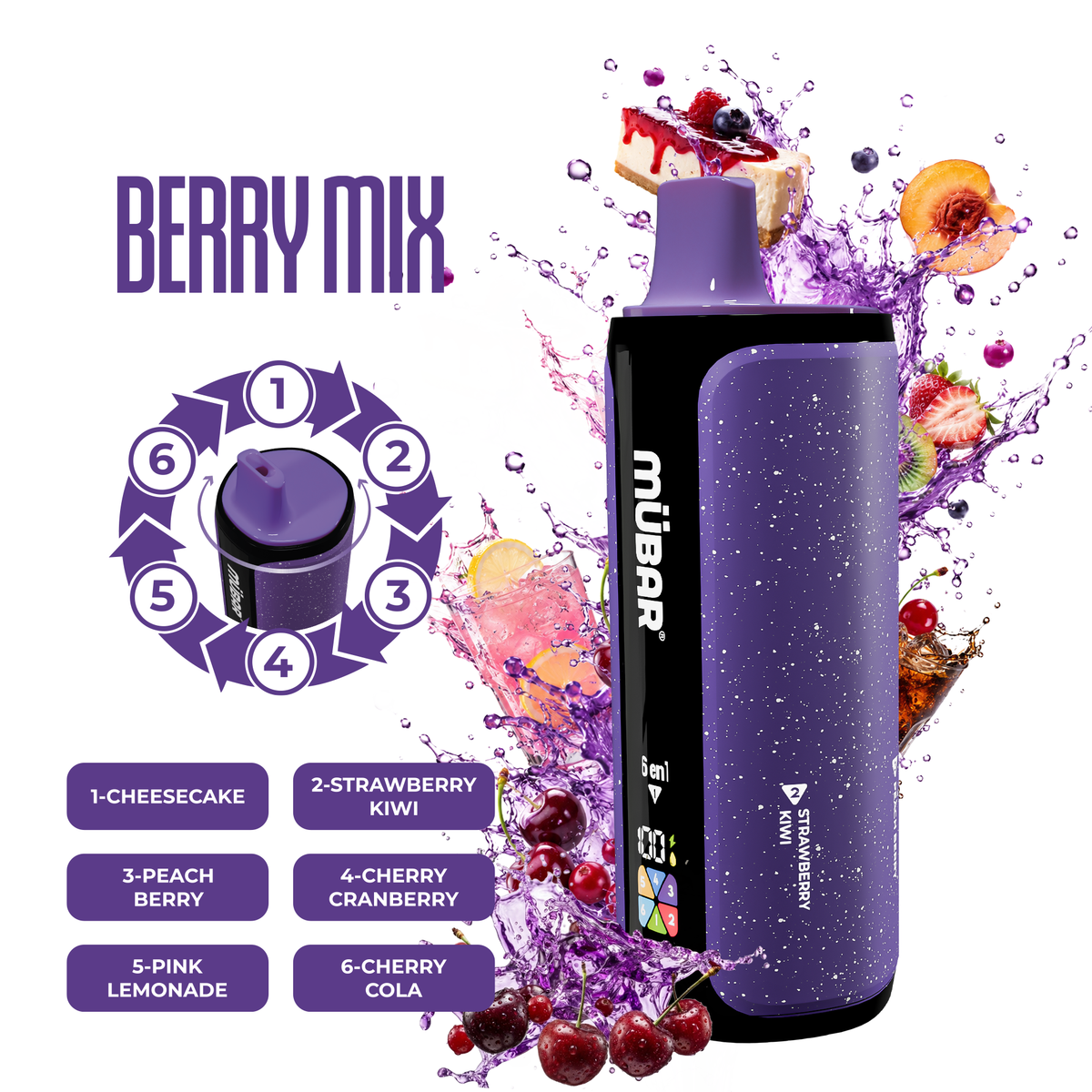 Vaper Desechable Mübar 6en1 240K Berry Mix