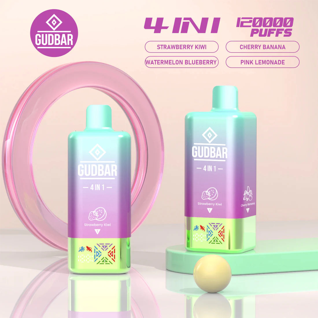 Vaper 120.000 Caladas 4 sabores en 1 GUDBAR